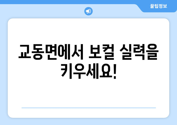 인천 강화군 교동면 보컬 레슨| 실력 향상을 위한 최고의 선택 | 보컬 트레이닝, 레슨 정보, 강화도