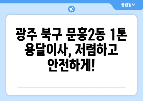 광주 북구 문흥2동 1톤 용달이사, 저렴하고 안전하게! |  용달이사, 이삿짐센터, 가격비교, 견적문의