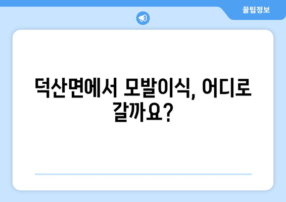 충청남도 예산군 덕산면 모발이식 병원 찾기| 후기, 비용, 전문의 정보 | 모발이식, 탈모, 덕산면 병원