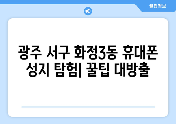광주 서구 화정3동 휴대폰 성지 좌표 & 추천 매장 정보 | 휴대폰 저렴하게 구매하기, 핫딜 정보