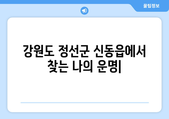 강원도 정선군 신동읍에서 찾는 나의 운명| 사주 명리 전문가 추천 | 신동읍, 사주, 운세, 명리, 전문가