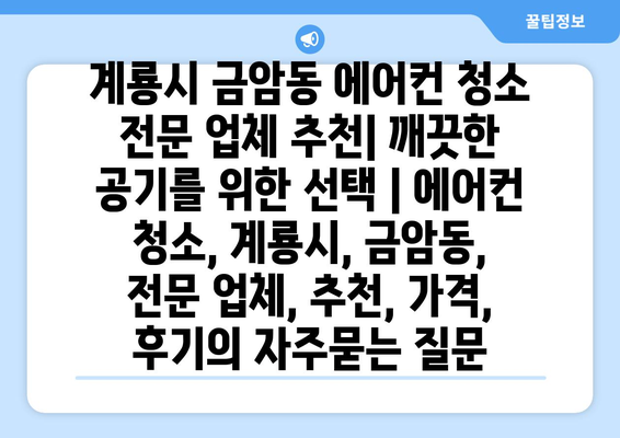 계룡시 금암동 에어컨 청소 전문 업체 추천| 깨끗한 공기를 위한 선택 | 에어컨 청소, 계룡시, 금암동, 전문 업체, 추천, 가격, 후기